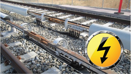 contact rail that powers BART trains